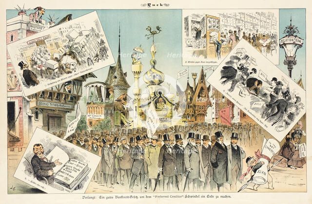 Cartoon from Puck, between 1880 and 1889. Creators: Joseph Keppler, Bernhard Gillam.