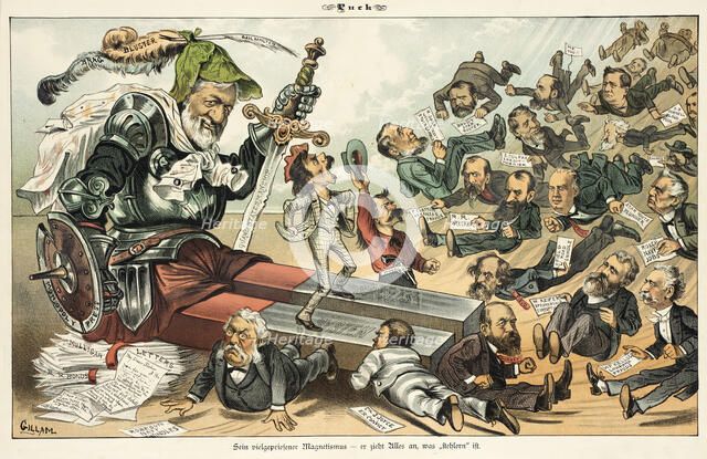 Cartoon from Puck, between 1880 and 1889. Creators: Joseph Keppler, Bernhard Gillam.