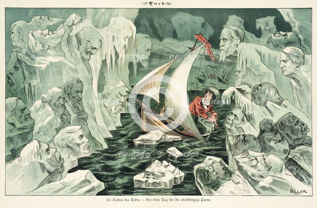 Cartoon from Puck, between 1880 and 1889. Creators: Joseph Keppler, Bernhard Gillam.