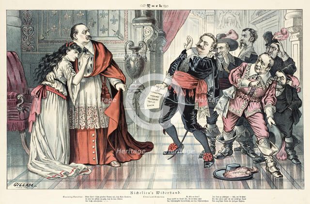 Cartoon from Puck, between 1880 and 1889. Creators: Joseph Keppler, Bernhard Gillam.