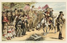 Cartoon from Puck, between 1880 and 1889. Creators: Joseph Keppler, Bernhard Gillam