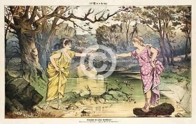 Cartoon from Puck, between 1880 and 1889. Creators: Joseph Keppler, Bernhard Gillam.