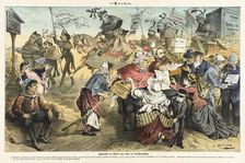 Cartoon from Puck, between 1880 and 1889. Creators: Joseph Keppler, Bernhard Gillam