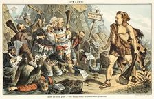 Cartoon from Puck, between 1880 and 1889. Creators: Joseph Keppler, Bernhard Gillam