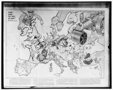 Cartoon: "Hark! Hark! The Dogs Do Bark", c1914. Creator: Harris & Ewing