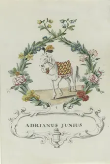 Cartoon of Adrianus Junius, 1710-1720. Creator: Anon