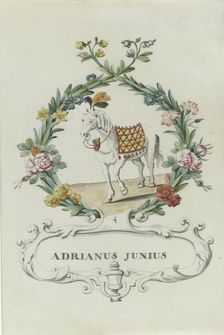 Cartoon of Adrianus Junius, 1710-1720. Creator: Anon