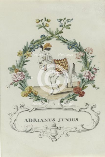 Cartoon of Adrianus Junius, 1710-1720. Creator: Anon.