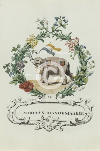 Cartoon of Adriaan Mandemaker, 1710-1720. Creator: Anon.