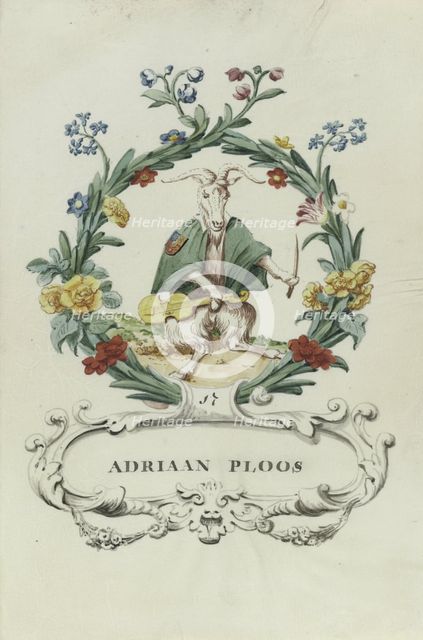 Cartoon of Adriaan Ploos, 1710-1720. Creator: Anon.