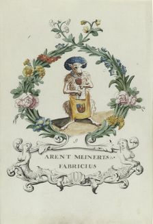 Cartoon of Arent Meinertsz. Fabricius, 1710-1720. Creator: Anon