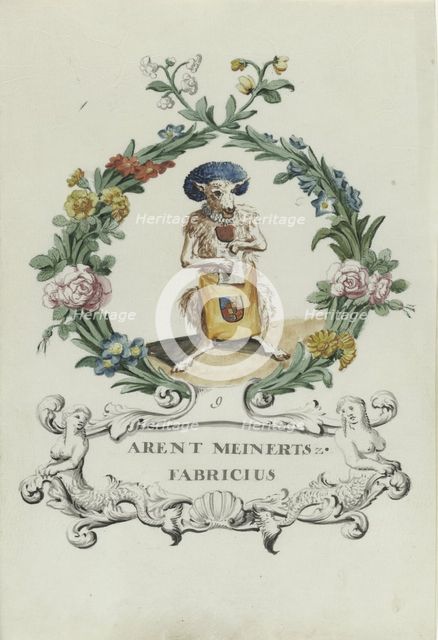 Cartoon of Arent Meinertsz. Fabricius, 1710-1720. Creator: Anon.