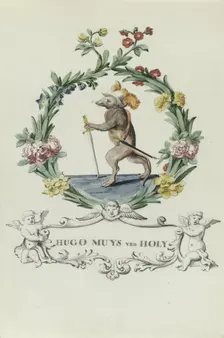Cartoon of Hugo Muys van Holy, 1710-1720. Creator: Anon