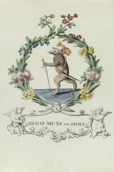 Cartoon of Hugo Muys van Holy, 1710-1720. Creator: Anon