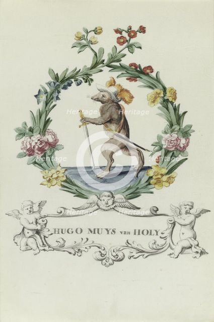 Cartoon of Hugo Muys van Holy, 1710-1720. Creator: Anon.