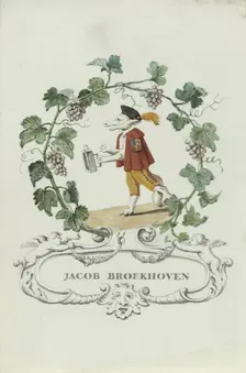 Cartoon of Jacob Broekhoven, 1710-1720. Creator: Anon