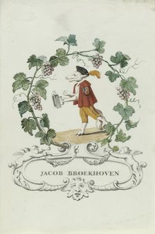 Cartoon of Jacob Broekhoven, 1710-1720. Creator: Anon