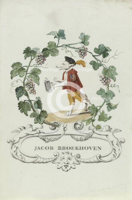 Cartoon of Jacob Broekhoven, 1710-1720. Creator: Anon.