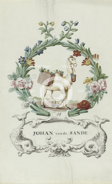 Cartoon of Johan van de Sande, 1710-1720. Creator: Anon.