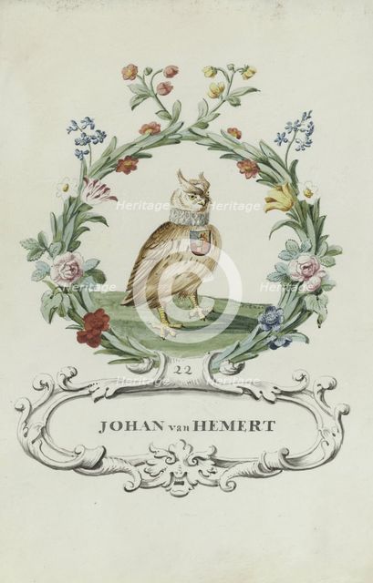 Cartoon of Johan van Hemert, 1710-1720. Creator: Anon.