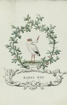 Cartoon of Karel Nys, Provoost, 1710-1720. Creator: Anon