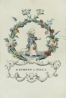 Cartoon of Laurens Sylla, 1710-1720. Creator: Anon