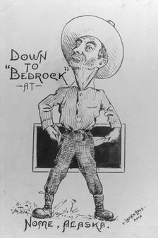 Cartoon of man with empty pockets, between c1900 and c1930. Creator: Lomen Brothers