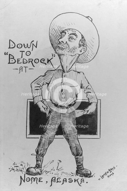 Cartoon of man with empty pockets, between c1900 and c1930. Creator: Lomen Brothers.