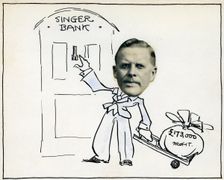 Cartoon of Managing Director William E Bullock, Singer & Company Ltd?