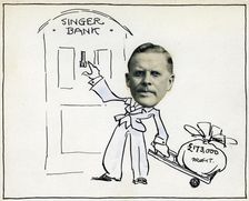 Cartoon of Managing Director William E Bullock, Singer & Company Ltd?