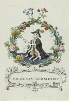 Cartoon of Nicolaas Kromhout, 1710-1720. Creator: Anon