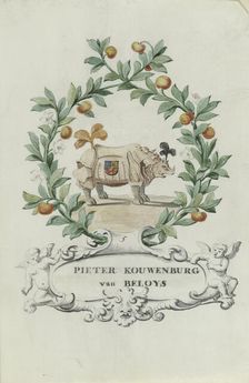 Cartoon of Pieter Kouwenburg van Beloys, 1710-1720. Creator: Anon