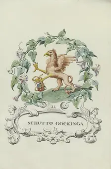 Cartoon of Schutto Gockinga, 1710-1720. Creator: Anon