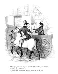 Cartoon on a riding theme, 19th century