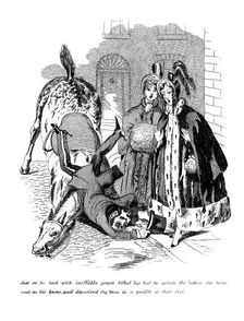 Cartoon on a riding theme, 19th century