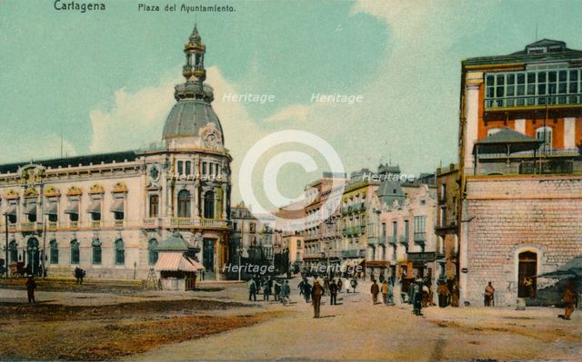'Cartagena - Plaza del Ayuntamiento', c1900.  Artist: Unknown.
