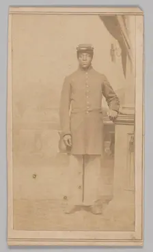 Carte-de-visite of an unidentified Union soldier, 1862-1884. Creator: Henry C. Cushing