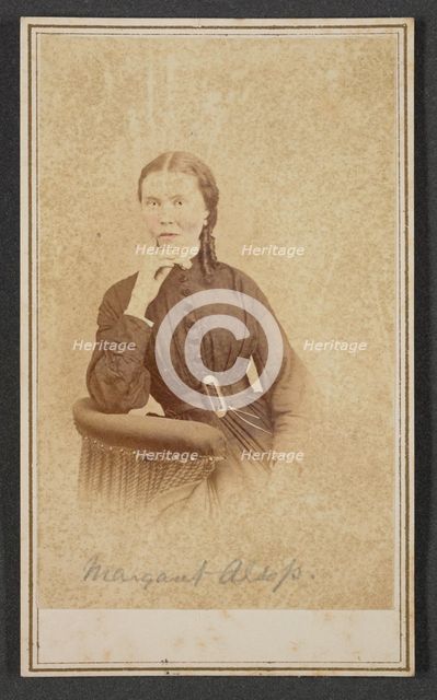 Carte-de-visite portrait of Margaret Alsop, ca. 1865. Creator: Alexander Gardner.
