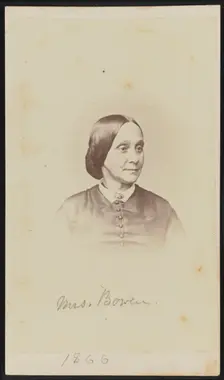 Carte-de-visite portrait of Mrs. Bowen, 1866. Creator: Henry Ulke