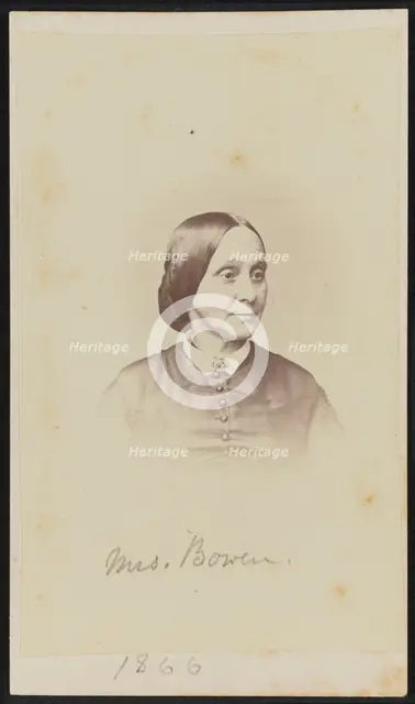 Carte-de-visite portrait of Mrs. Bowen, 1866. Creator: Henry Ulke.