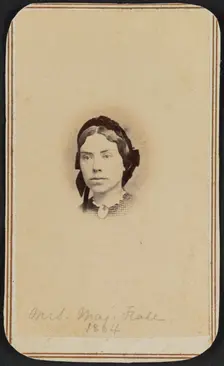 Carte-de-visite portrait of Mrs. Maj. Hall, 1864. Creator: Unknown