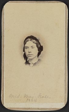 Carte-de-visite portrait of Mrs. Maj. Hall, 1864. Creator: Unknown