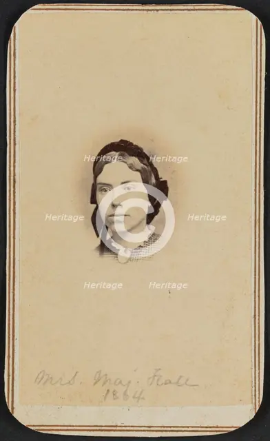 Carte-de-visite portrait of Mrs. Maj. Hall, 1864. Creator: Unknown.