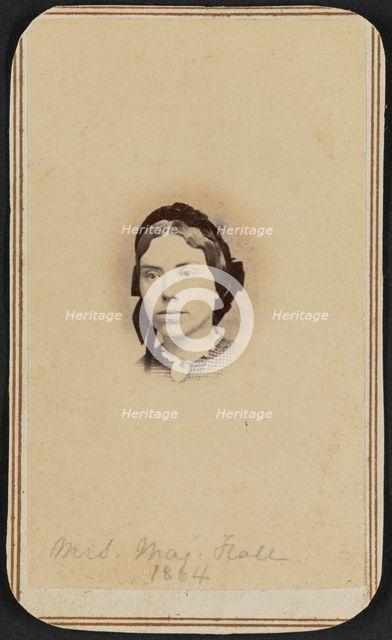 Carte-de-visite portrait of Mrs. Maj. Hall, 1864. Creator: Unknown.