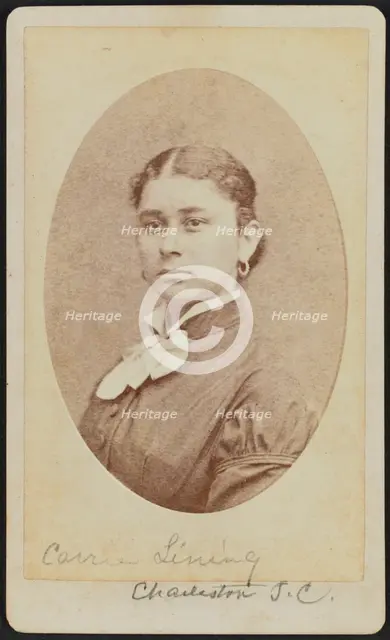 Carte-de-visite portrait of Carrie Lining, ca. 1875. Creator: George N. Barnard.
