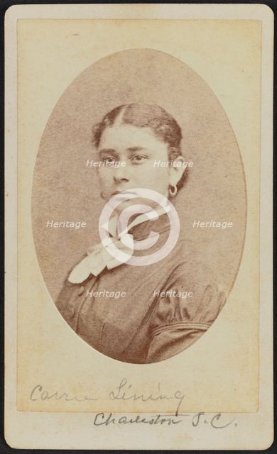Carte-de-visite portrait of Carrie Lining, ca. 1875. Creator: George N. Barnard.
