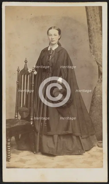 Carte-de-visite portrait of Carrie N. Lacy, 1865. Creator: Henry Ulke.