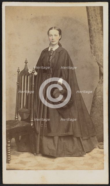 Carte-de-visite portrait of Carrie N. Lacy, 1865. Creator: Henry Ulke.