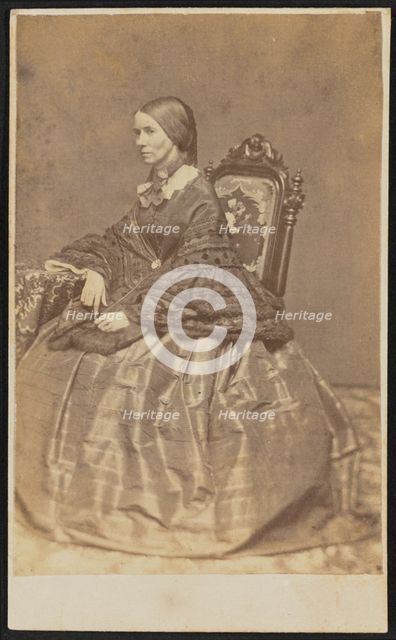 Carte-de-visite portrait of Phebe M. Coffin, 1857. Creator: Unknown.