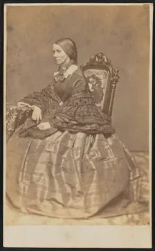 Carte-de-visite portrait of Phebe M. Coffin, 1857. Creator: Unknown